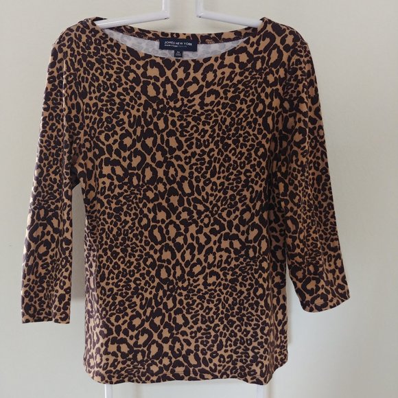 Jones New York Animal Print Signature Sweater PM - Picture 1 of 2